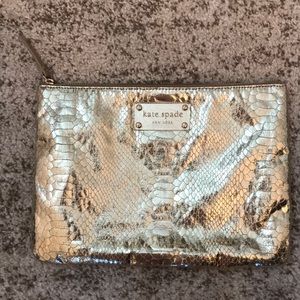 Kate Spade Gold Cosmetic Bag